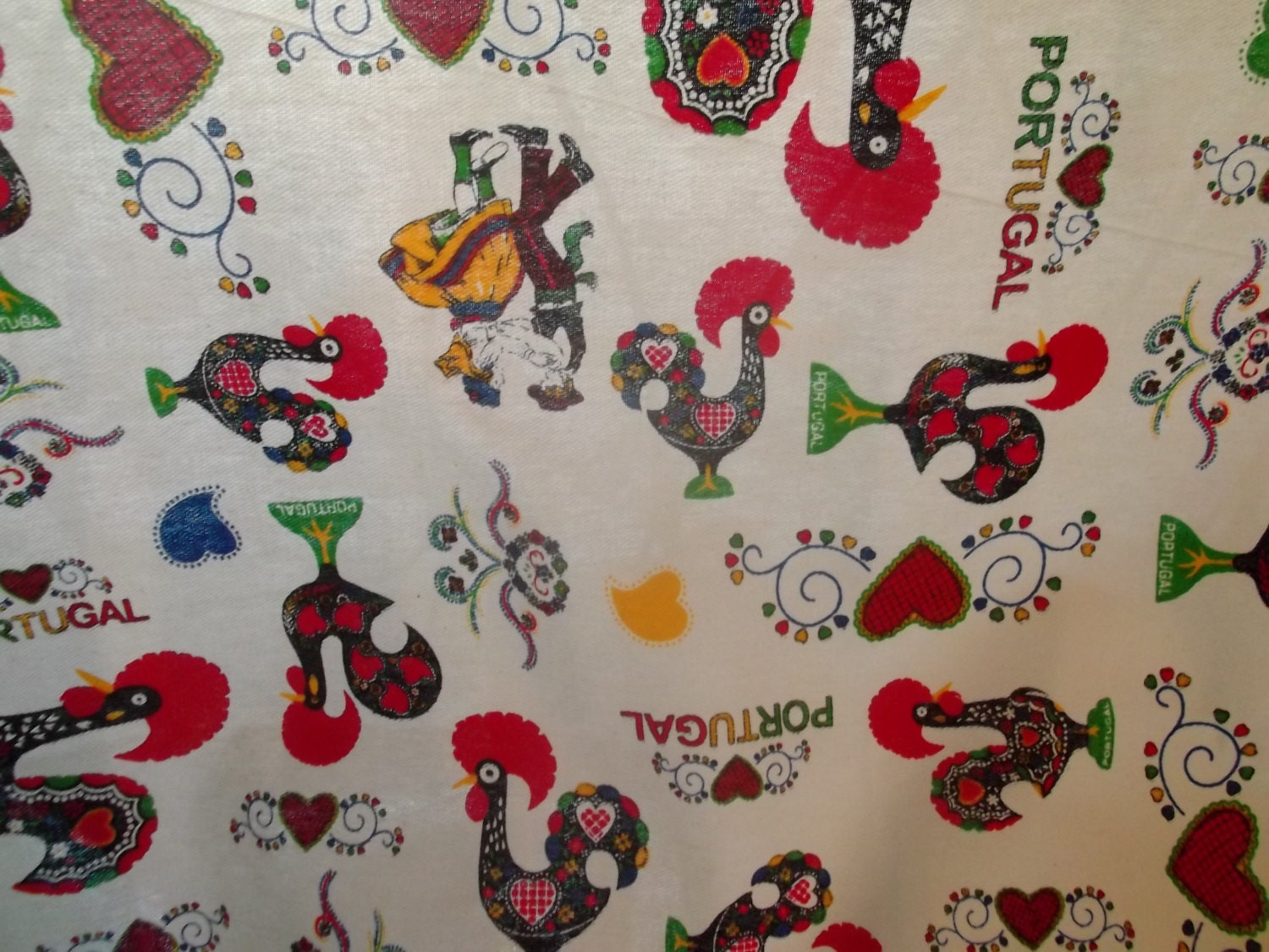 PURE COTTON TABLECLOTH Portuguese Barcelos lucky rooster