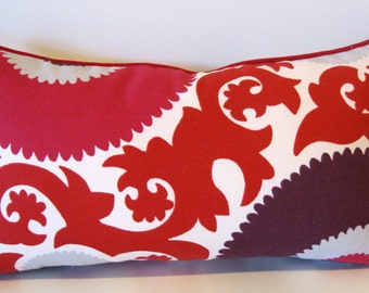 red and purple pillow
