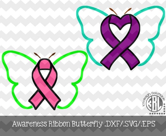 Download Items similar to Awareness Ribbon Butterfly Frames.DXF ...