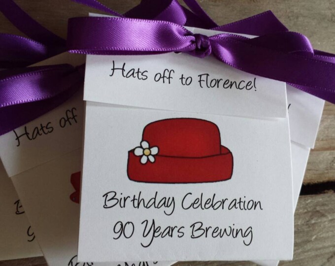 Red Hat Purple Hats for Lady Ladies Tea Party Woman Womens Tea Luncheon Tea Bag Favors for Brunch Lunch Womens Retreat