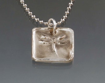 FRISKEY handmade Lampwork Glass Beads & Jewelry, Silver Dragonfly pendant necklace