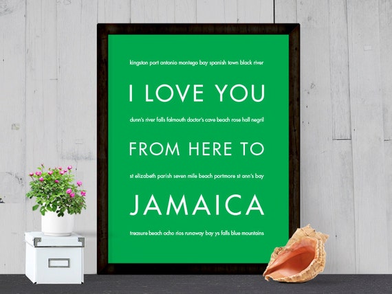 Valentines Day Gift Jamaica Art Print Jamaica Poster Travel