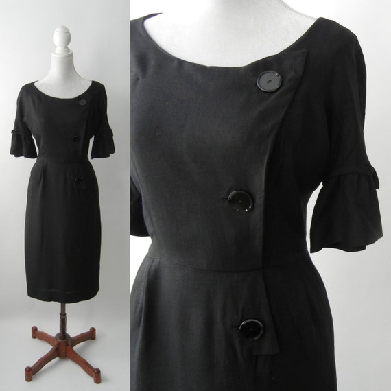 Dress, Black 50s Dress, Retro 50s Black Dress, Little Black Dress ...