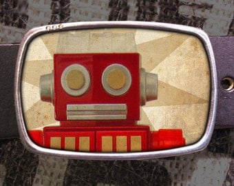 Robot Belt Buckle, Vintage Inspired 579