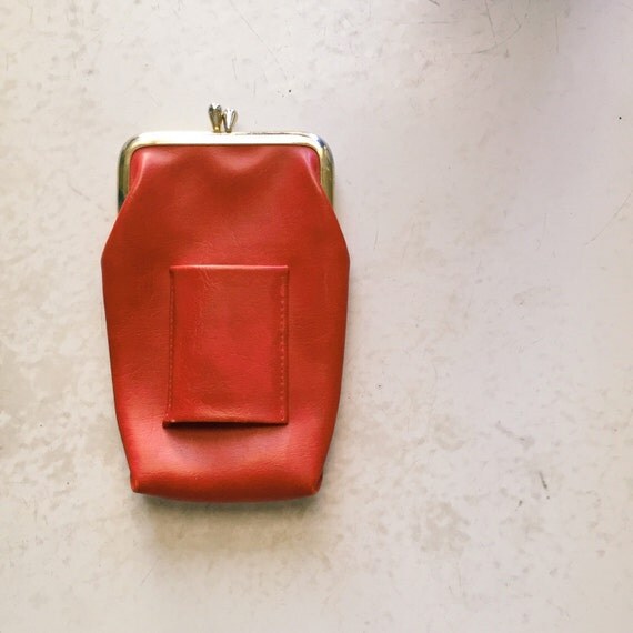 Vintage 1970s Red Leather Cigarette Case / Purse by TheRetroCat