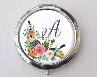Compact Mirror, Personalized Bridesmaid Gift, Purse Mirror