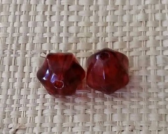 Prune Translucent Acrylic Pumpkin Shape Jelly Look shape 13x12.5mm for your art or jewelry projects- 10 beads