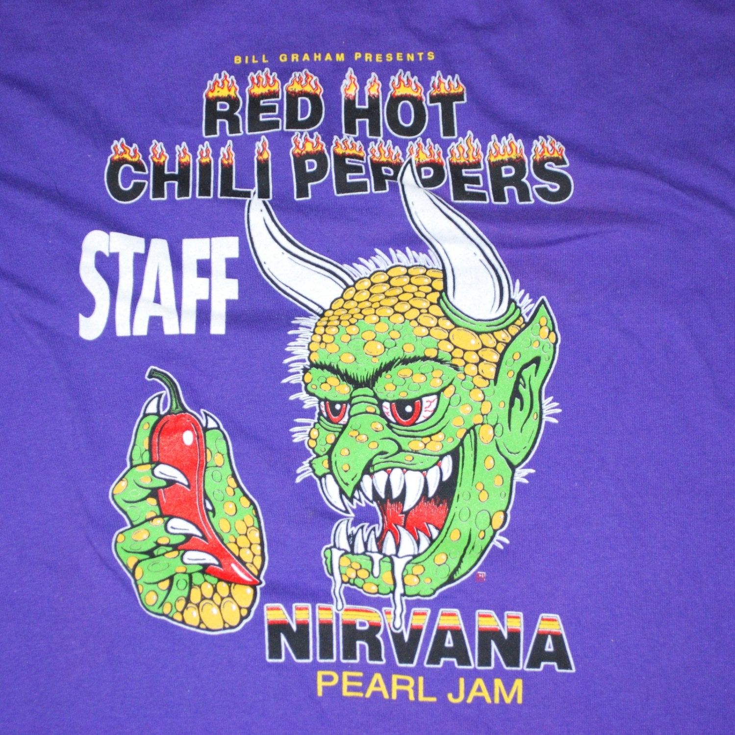 Nirvana Pearl Jam Red Hot Chili Peppers Cow Palace By Wycovintage