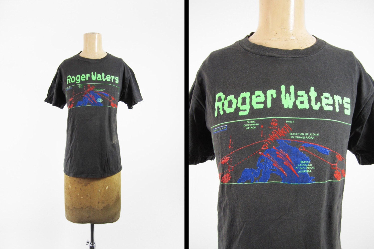 vintage roger waters t shirt 80s radio kaos distressed black vintage roger waters t shirt 80s radio kaos distressed black