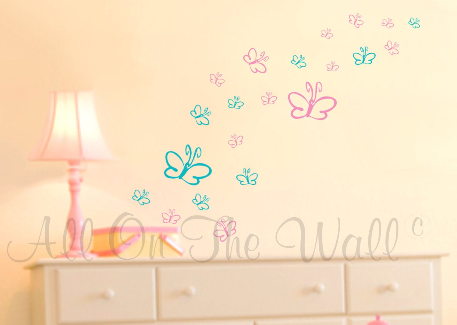 Butterflies Wall Decals Baby Girl Nursery Vinyl Wall Stickers