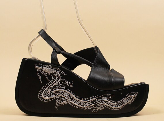 90s Vtg Luichiny Avant Garde Black Mega Platform 90s vtg luichiny avant garde black mega platform
