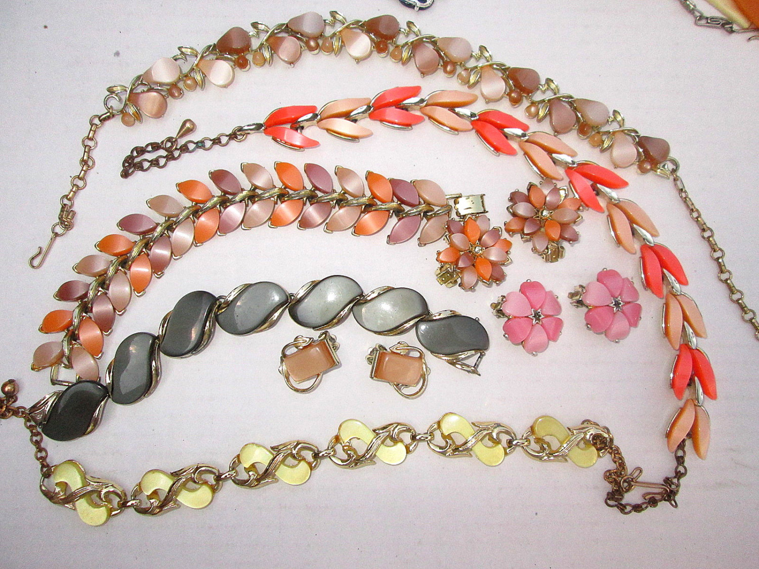 Vintage Lot of Thermoset Jewelry Earrings Necklace Bracelets