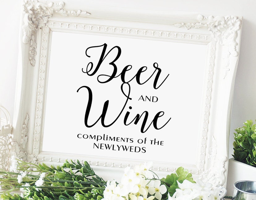 Beer and Wine Sign 8 x 10 sign Printable