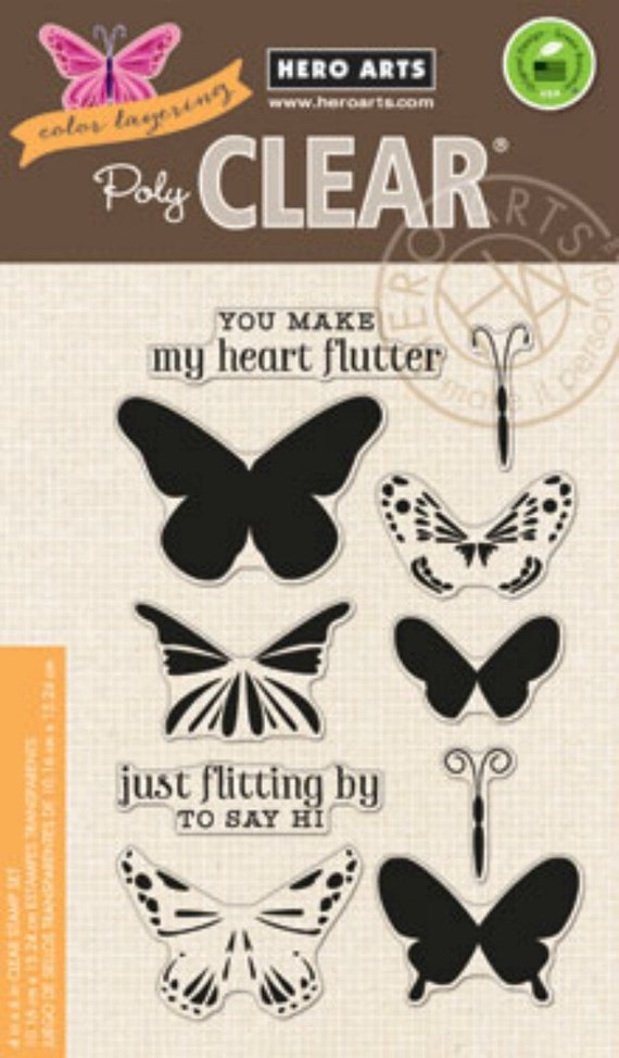 Download SALE Hero Arts Stamps: Color Layering Butterflies CL867 Clear