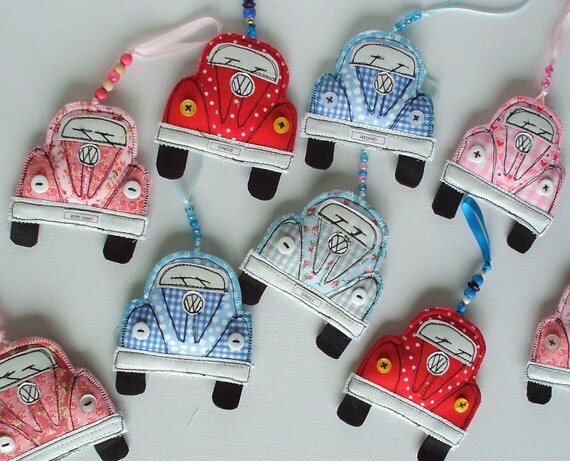 Items Similar To Vw Beetle Ornament Textile Volkswagen Birthday T Beetle Herbie Love Bug 7016