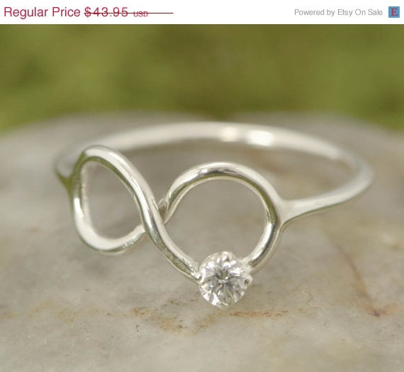 Mothers Day Sale Infinity Ring 3mm by TheJewelryGirlsPlace