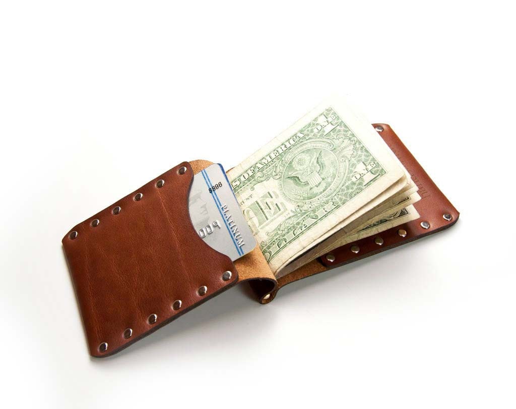 Leather Money Clip Wallet / Leather Billfold / Premium Italian