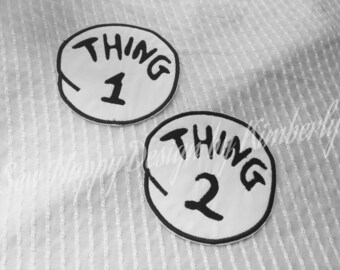 5" Thing 1 and Thing 2 Iron on