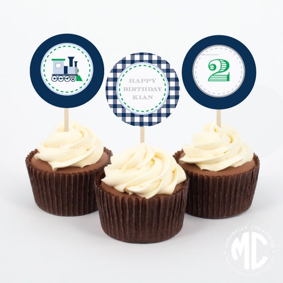 Train Printable Digital Party Circles / Cupcake Toppers -- Mirabelle Creations Il_570xn