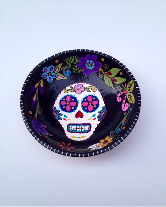 Day of the Dead Wood Bowl