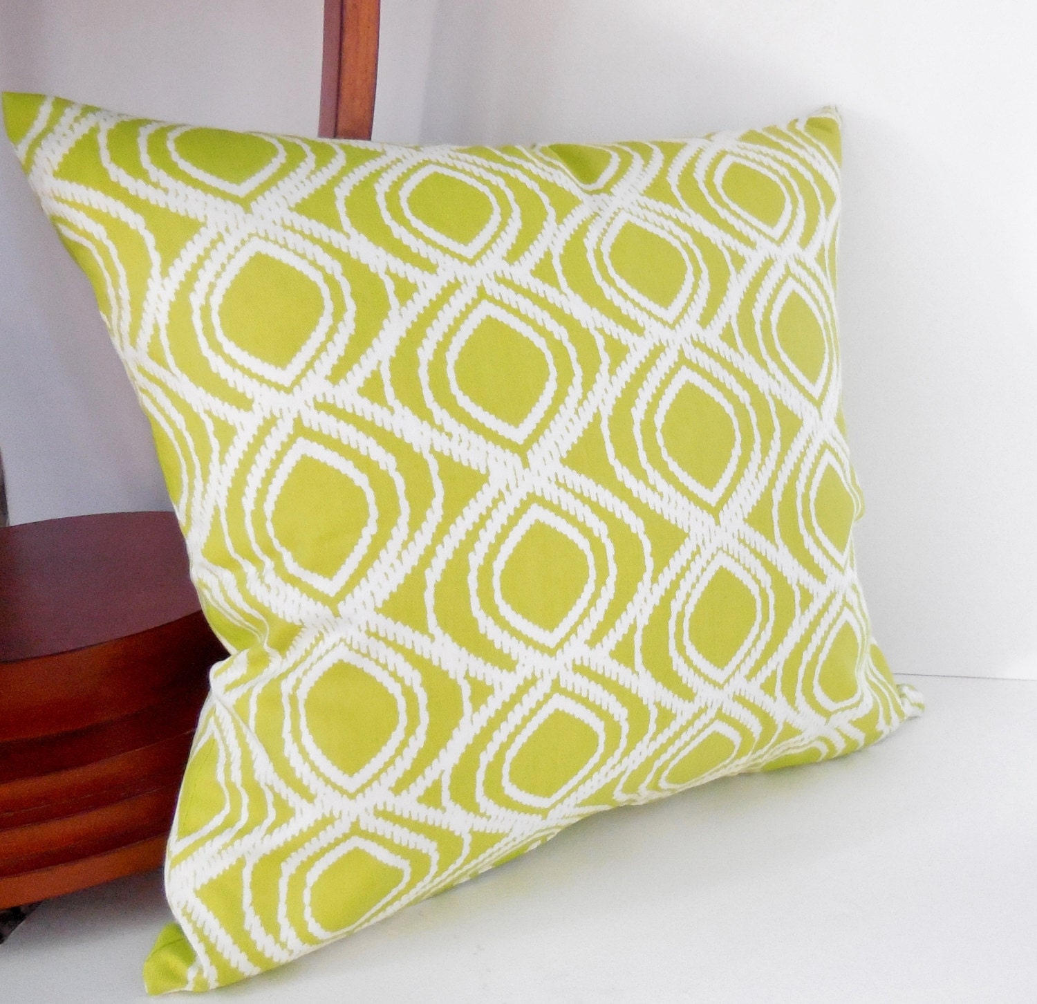 Pillows Lime Green Green and White Modern Pillow Cover