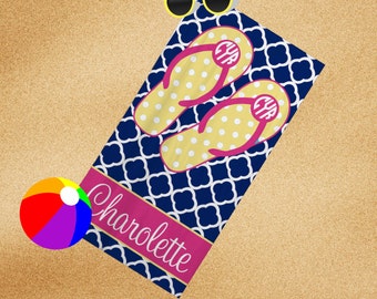Personalized Custom Flip Flop Beach Towel 30x60