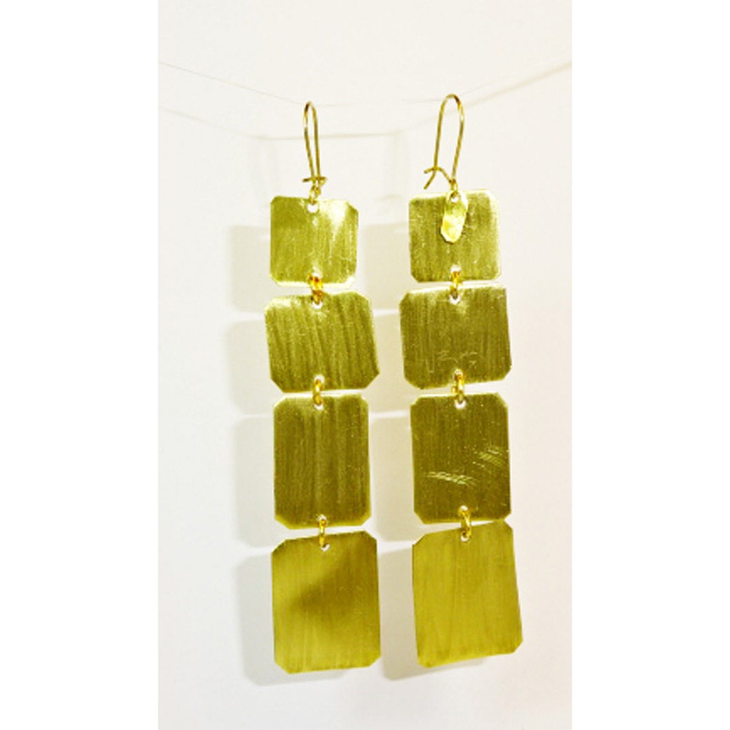 Brass Square drop dangle earrings Sexy earrings by arwcreation