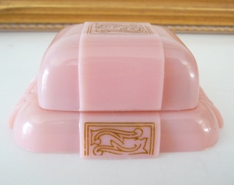 Vintage Pink Art Deco Celluloid Ring Box Display Ring Holder from TreasuresOfGrace