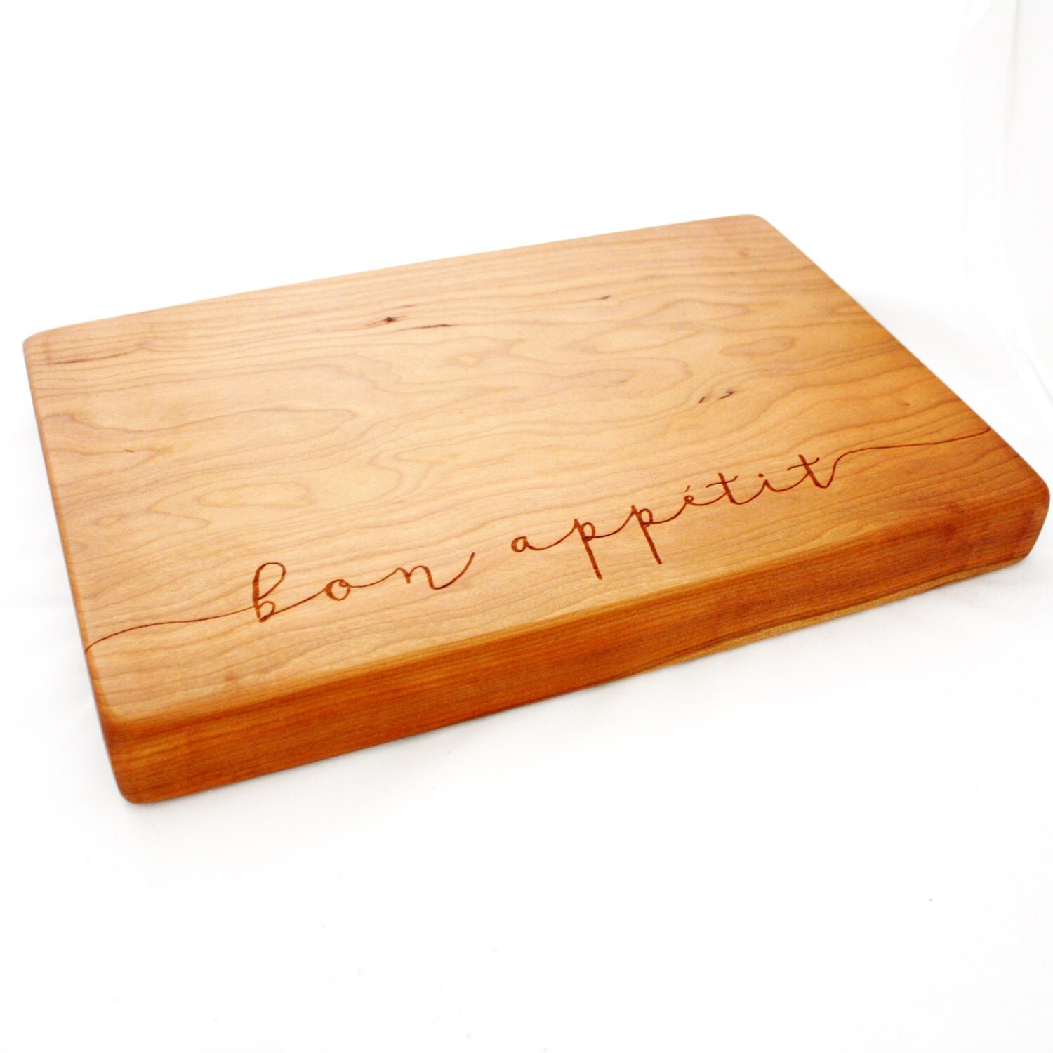 Thick Cherry Cutting board. Bon Appetit. by MilkandHoneyLuxuries