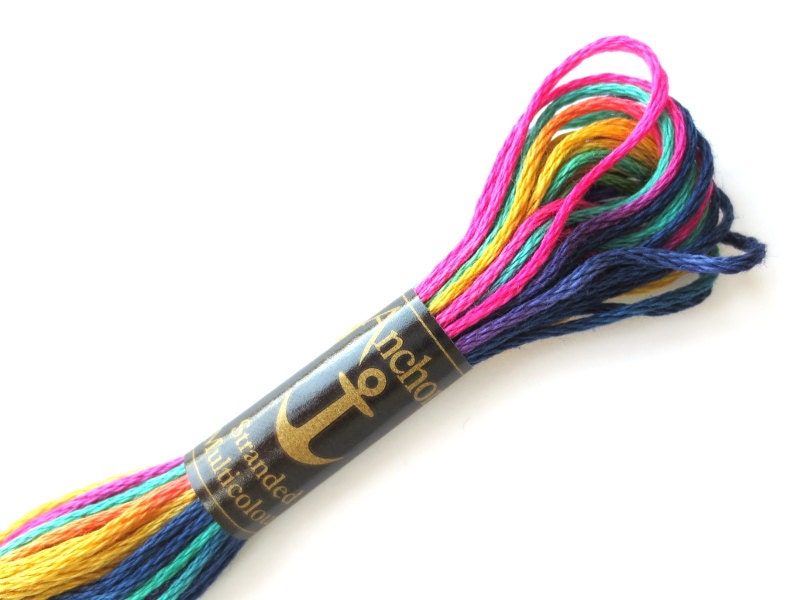 Anchor 1375 Variegated 6 Strand Floss Harlequin Rainbow from
