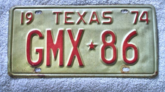 Vintage 1974 Texas License Plate-Car Auto License by dorothybroome