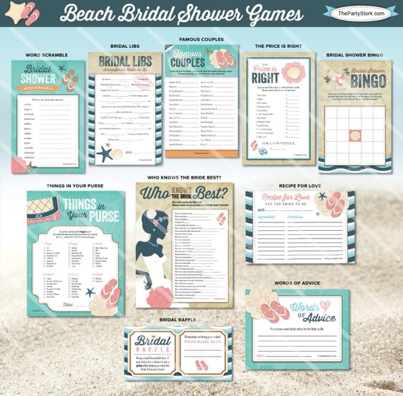 Beach Bridal Shower Games Coordinating Beach Bridal Shower