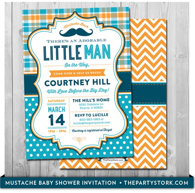 Mustache Baby Shower Invitations 7