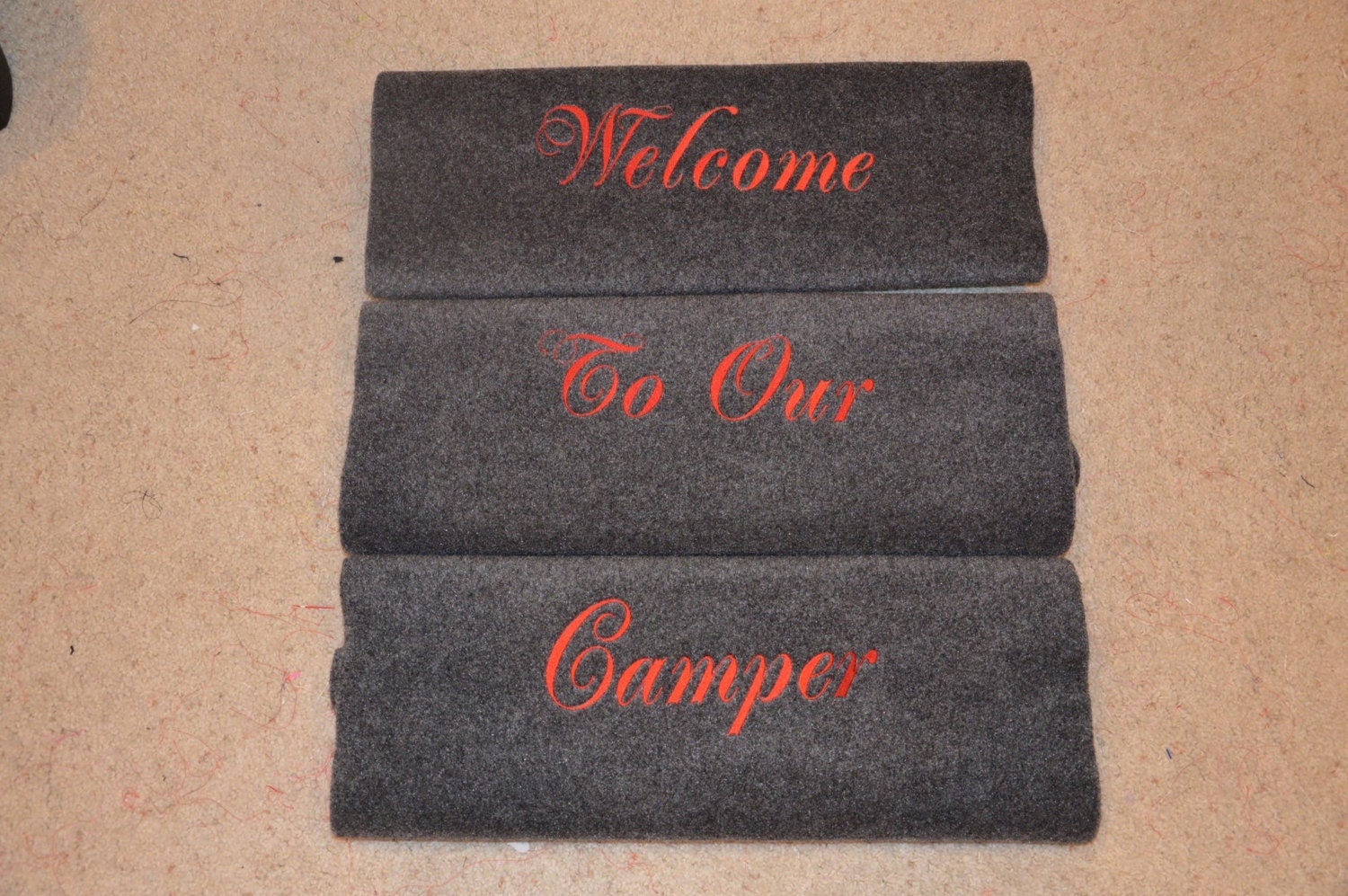 Personalized Rv step covers in Grey 23 in wide 22.00 per step