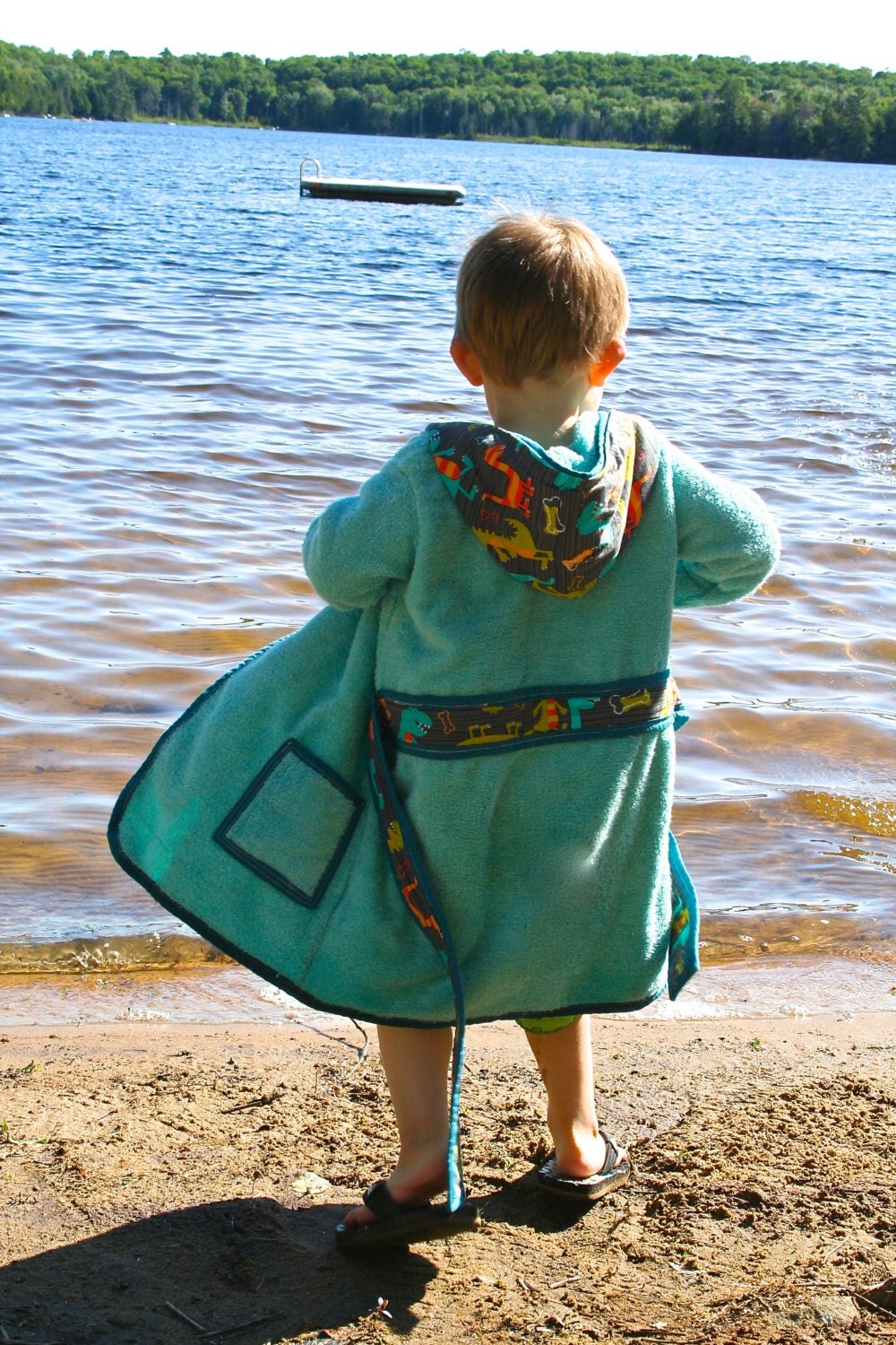 BEACH TOWEL Hooded Beach Robe Swim Cover Up Pattern Instant