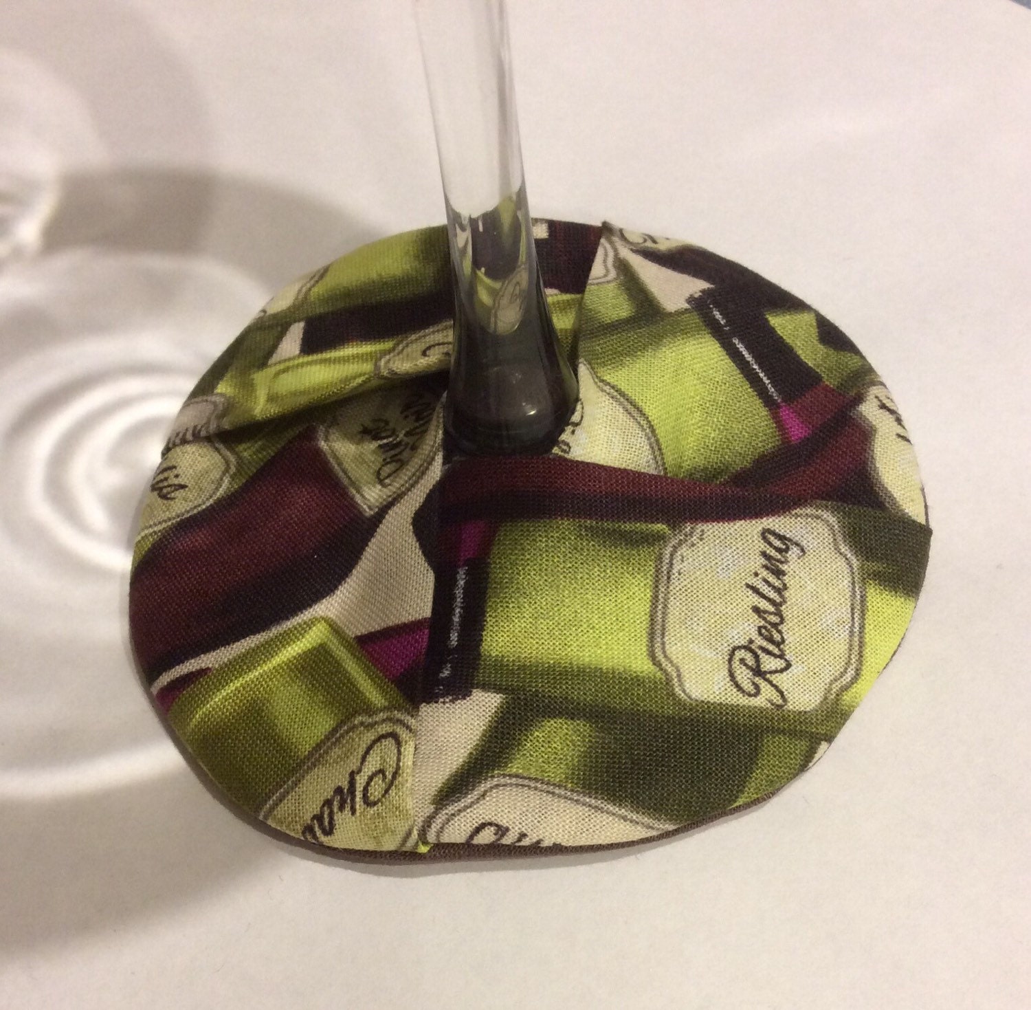 Wine Glass Fabric Coasters by PinkPirateCreations on Etsy