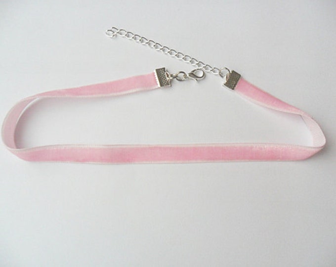 SALE item Pink velvet choker necklaces bulk discounted Lot of 10, SALE price.