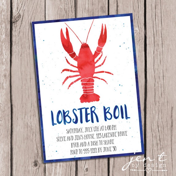 Custom Lobster Boil Invitations