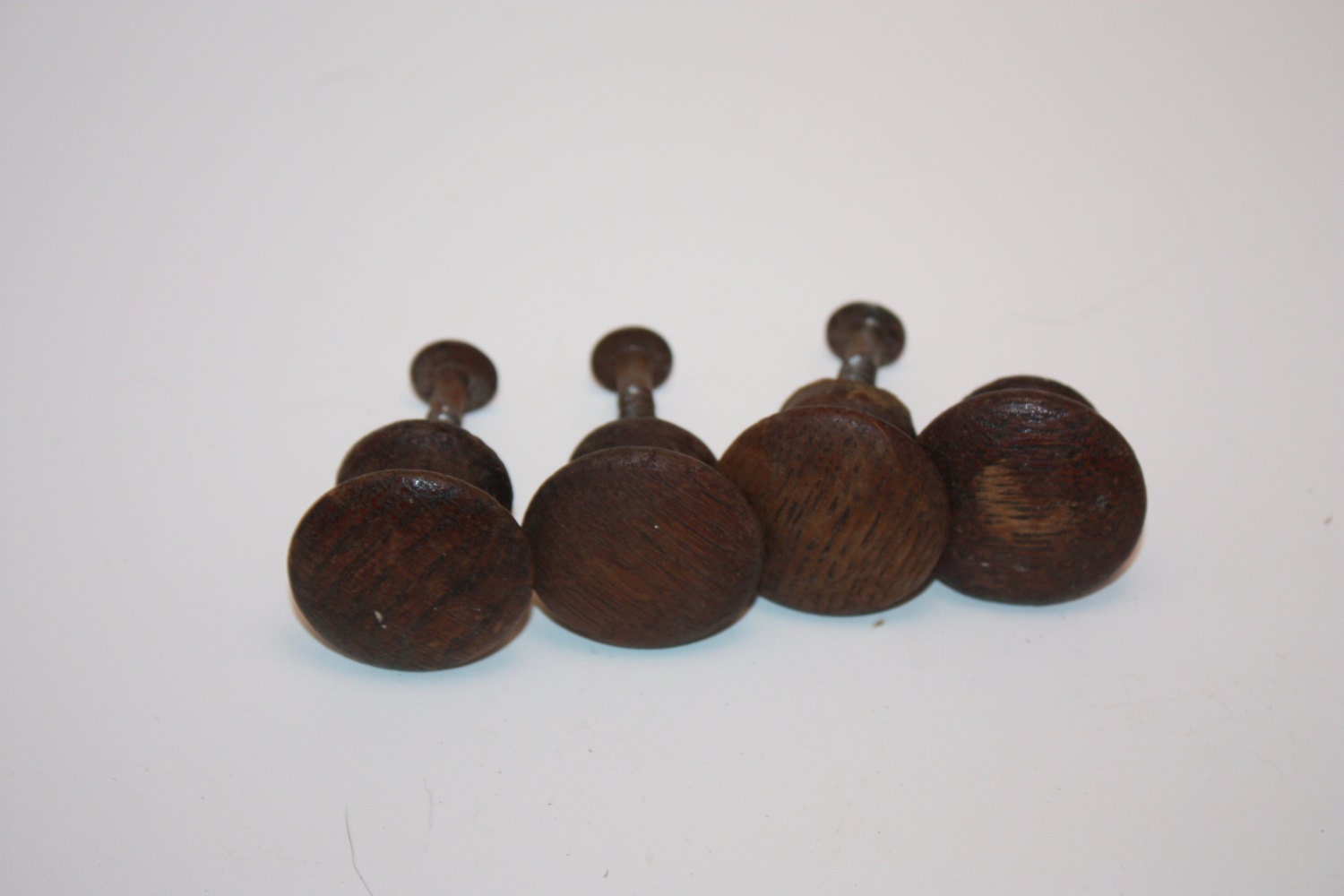 Vintage Lot of Four, 4, Upcycled, Recycled Wooden, Wood Knobs, Drawer Pulls, Mid