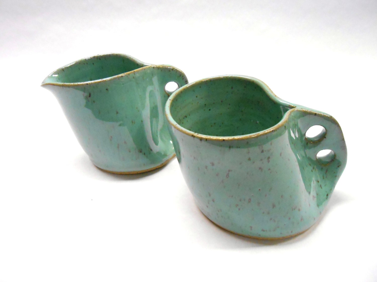 Pottery Cream and Sugar Set Ceramic Creamer by PotteryBySaleek