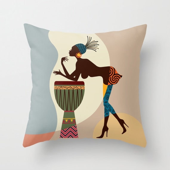 African Pillow Afrocentric Decor Pillow African Decorative