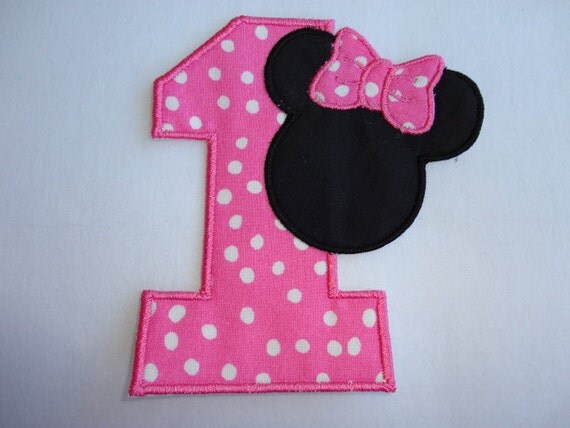 minnie patch 1st birthday patch number one pink by