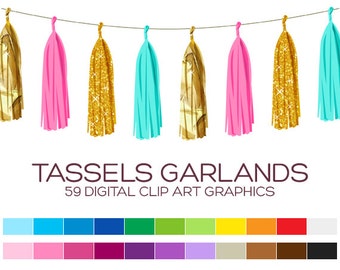 Tassel Garland Clipart Banner Clipart Pennant Clipart Bunting Clipart Christmas Clipart Wedding Clipart Carnival Clipart Birthday - A00146