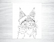 Download Popular items for cat coloring page on Etsy