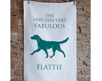 Flat Coated Retriever Tea Towel - FlatCoated Retriever - Retriever Present - flatcoatedretriever - flat coated present - flattie - birthday