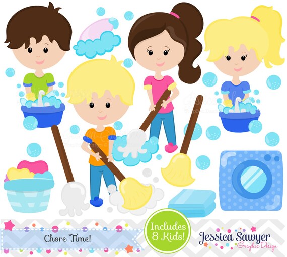 INSTANT DOWNLOAD, chore clipart and vectors for personal and commercial use Il_570xn