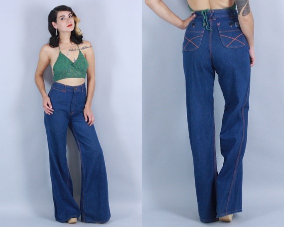 high waisted jeans 1970s