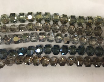 12x15mm hexagon shaped chinese crystal glass, 20beads