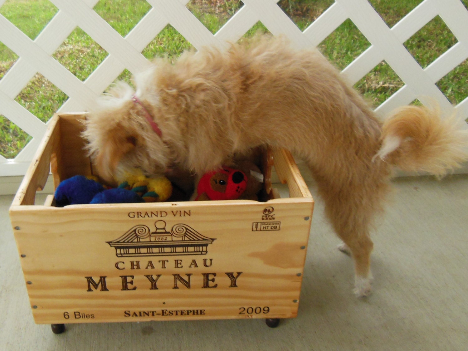 Pet Toy Box Dog Storage Box Dog Toy Box by SammysBackyardCraft