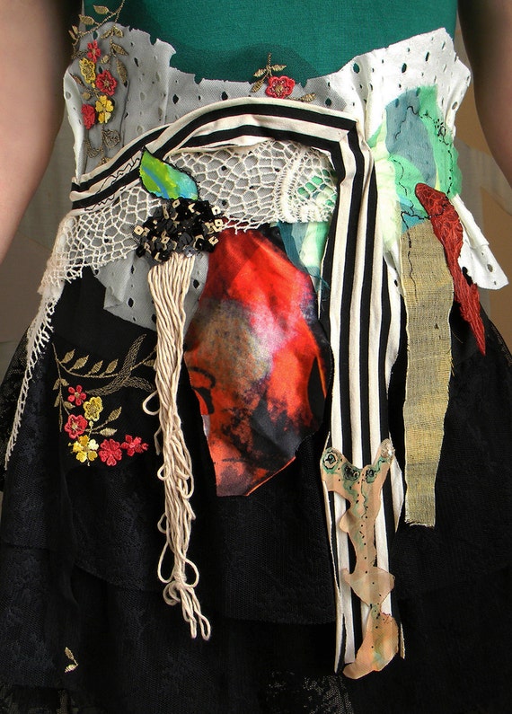 Fashion Sash Belt Corset Textile Art Wide Bustle Belt